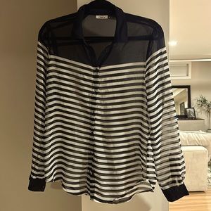 ONLY see through striped blouse - M